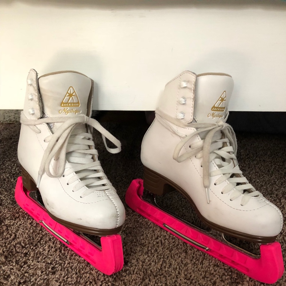 Girls Jackson Mystique Ice Skates, 3.5, w/ guards